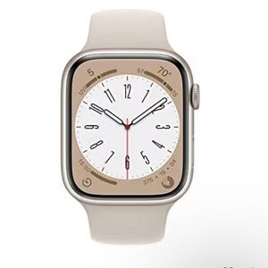 Apple Watch Series 8 45mm Starlight Aluminum Case w Starlight Sport Band NEW